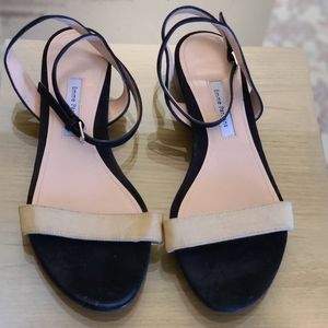 Emme Parsons Martina Sandals in black suede and gold